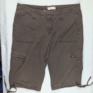 Lee Brown Cargo Shorts Relaxed Fit Women's Size‎ 11/12P